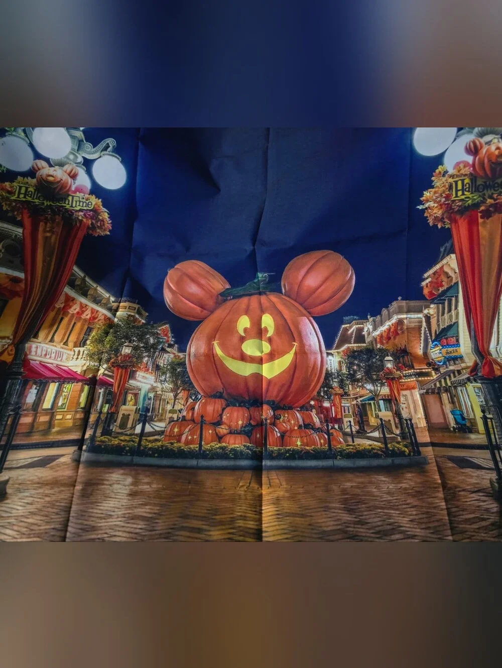 Giant Mickey Pumpkin Halloween Backdrop